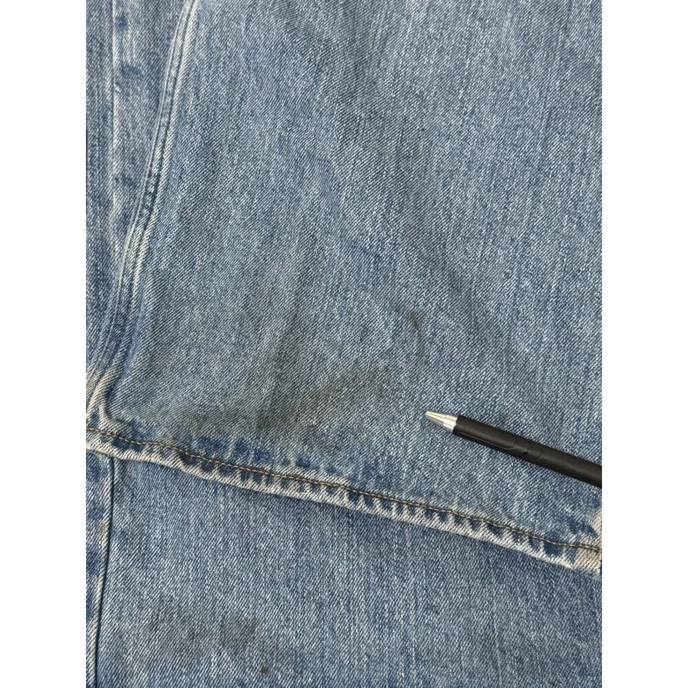 ASOS DESIGN Jeans Mens 34 30 Light Wash Relaxed Wide Leg Straight Distressed - Picture 6 of 9